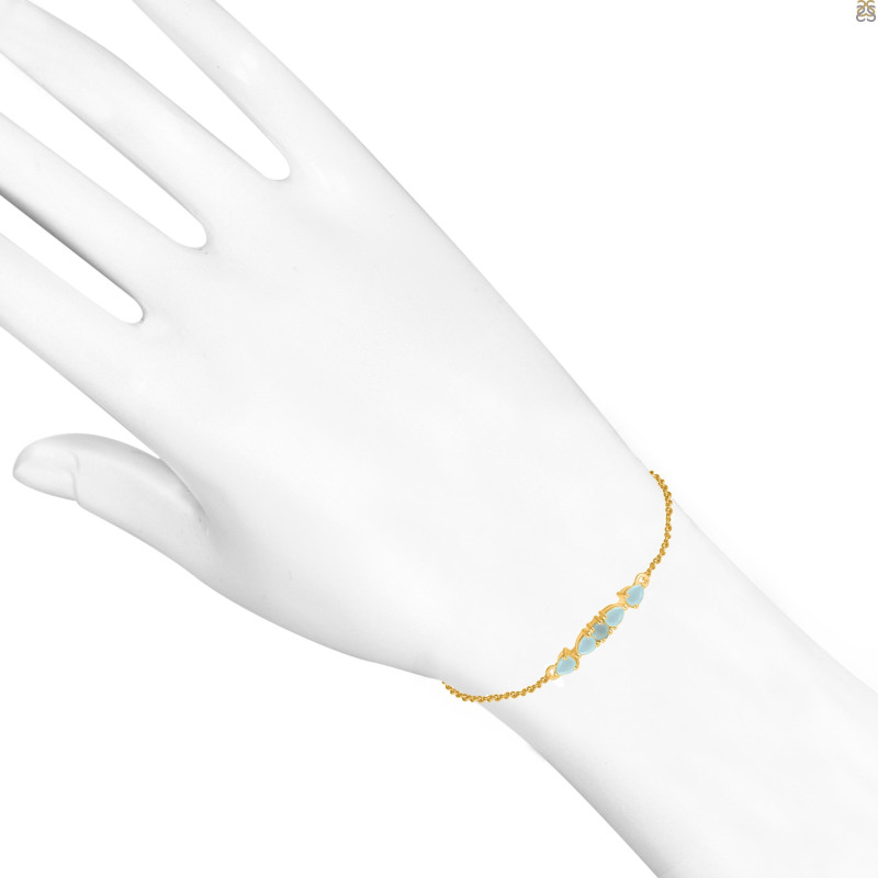 Blue Chalcedony Bracelet With Adjustable Camera Lock BLX-RDB-150.