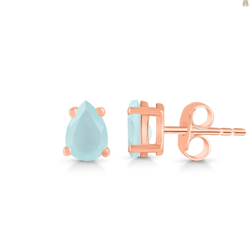 Blue Chalcedony Stud Earring BLX-RDE-1174.