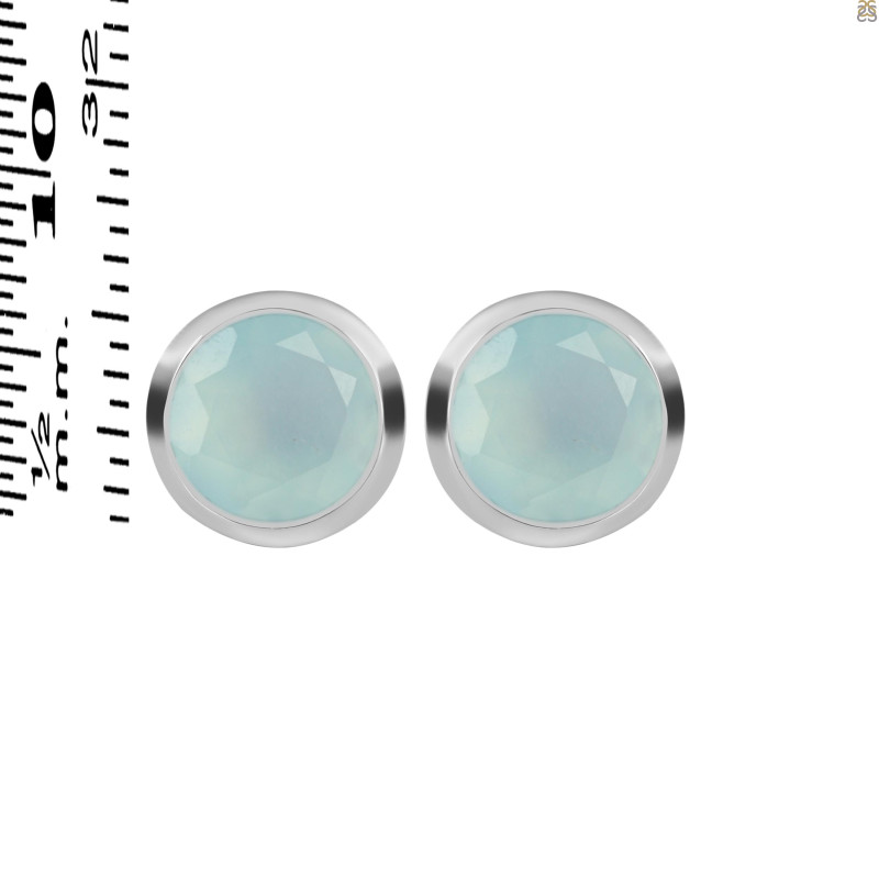 Blue Chalcedony Stud Earring BLX-RDE-1433.
