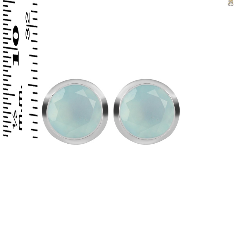 Blue Chalcedony Stud Earring BLX-RDE-1243.