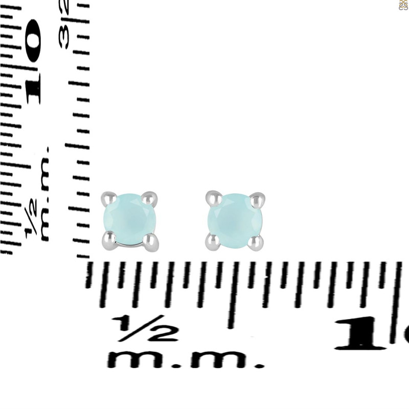 Blue Chalcedony Stud Earring BLX-RDE-1293.