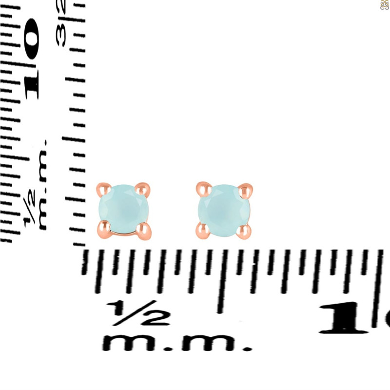 Blue Chalcedony Stud Earring BLX-RDE-1296.