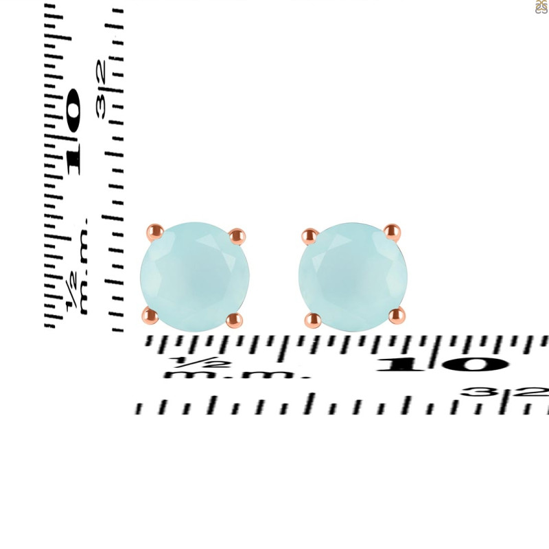 Blue Chalcedony Stud Earring BLX-RDE-1349.