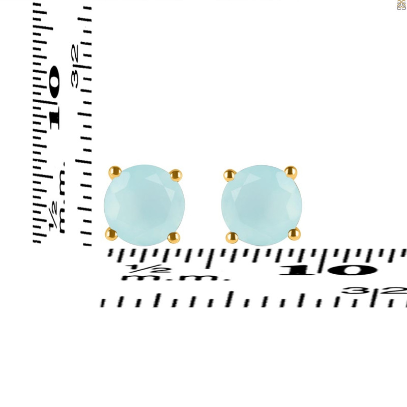 Blue Chalcedony Stud Earring BLX-RDE-1349.
