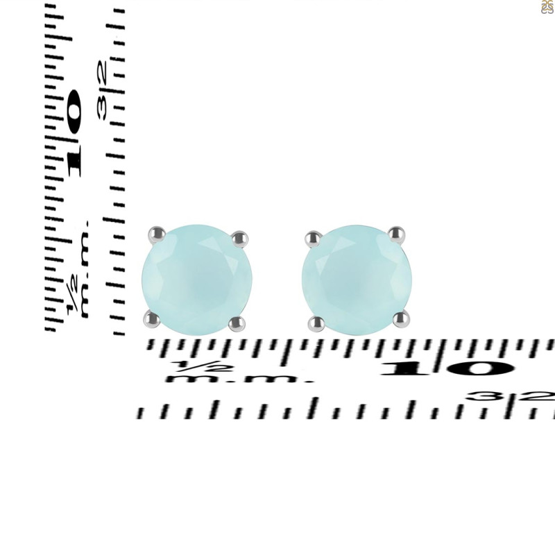 Blue Chalcedony Stud Earring BLX-RDE-1349.