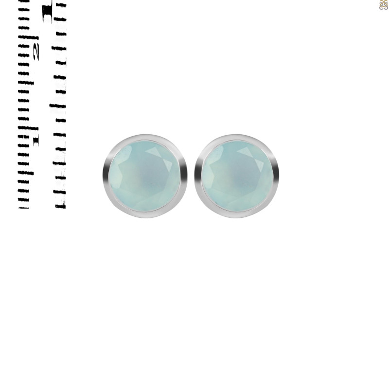 Blue Chalcedony Stud Earring BLX-RDE-1375.