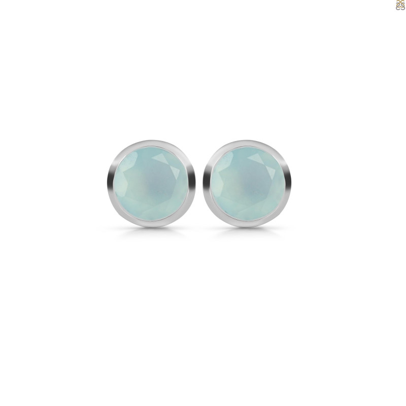 Blue Chalcedony Stud Earring BLX-RDE-1375.
