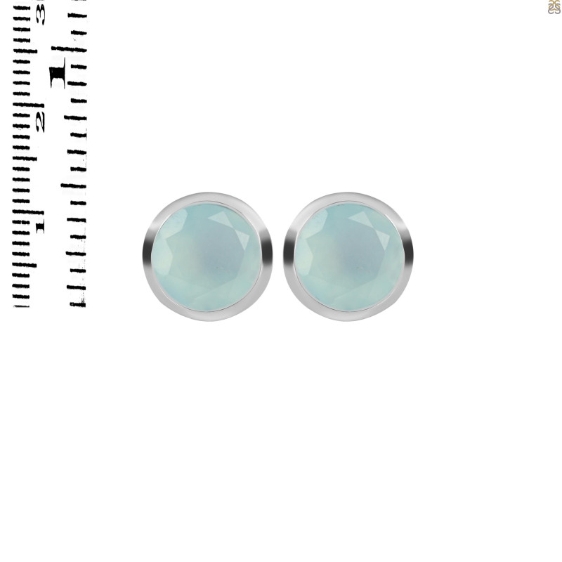 Blue Chalcedony Stud Earring BLX-RDE-1426.