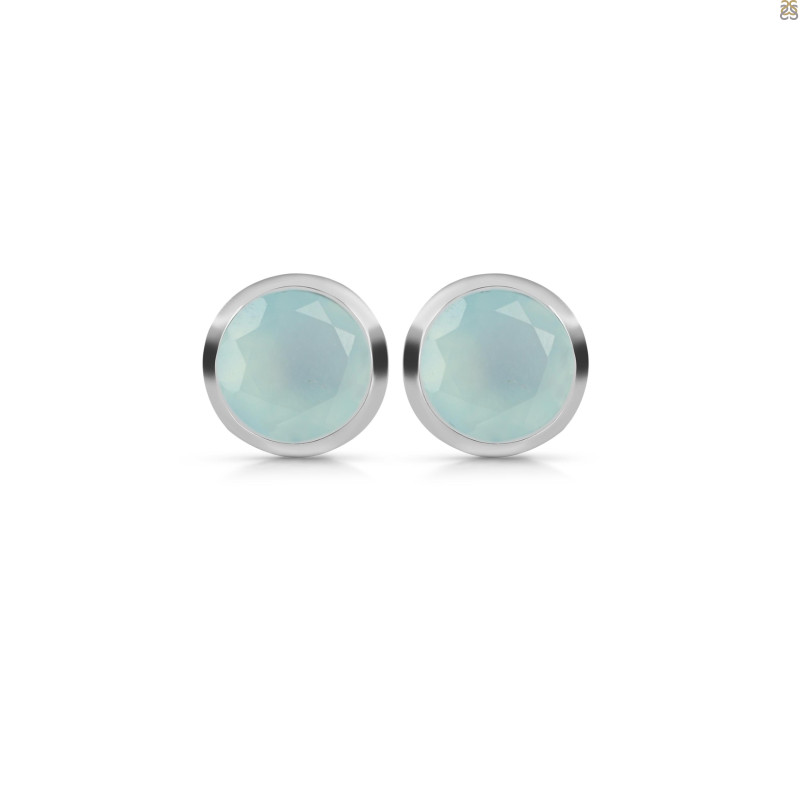 Blue Chalcedony Stud Earring BLX-RDE-1426.