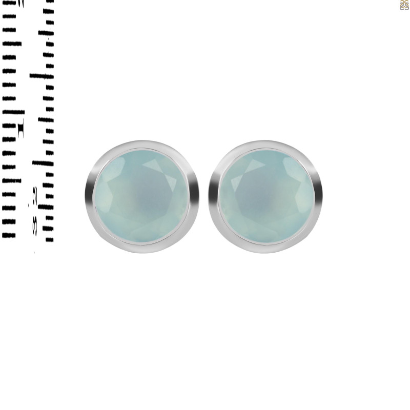 Blue Chalcedony Stud Earring BLX-RDE-1244.