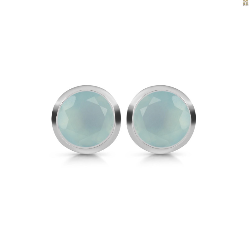 Blue Chalcedony Stud Earring BLX-RDE-1244.