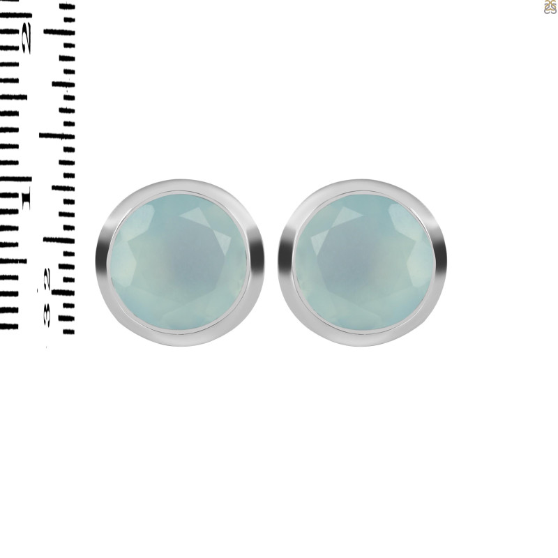 Blue Chalcedony Stud Earring BLX-RDE-1434.