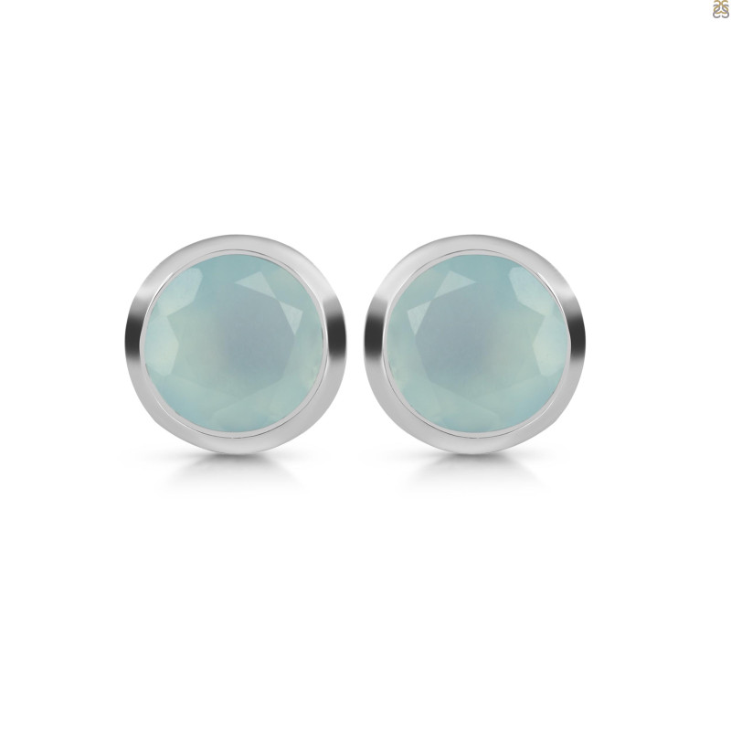 Blue Chalcedony Stud Earring BLX-RDE-1434.