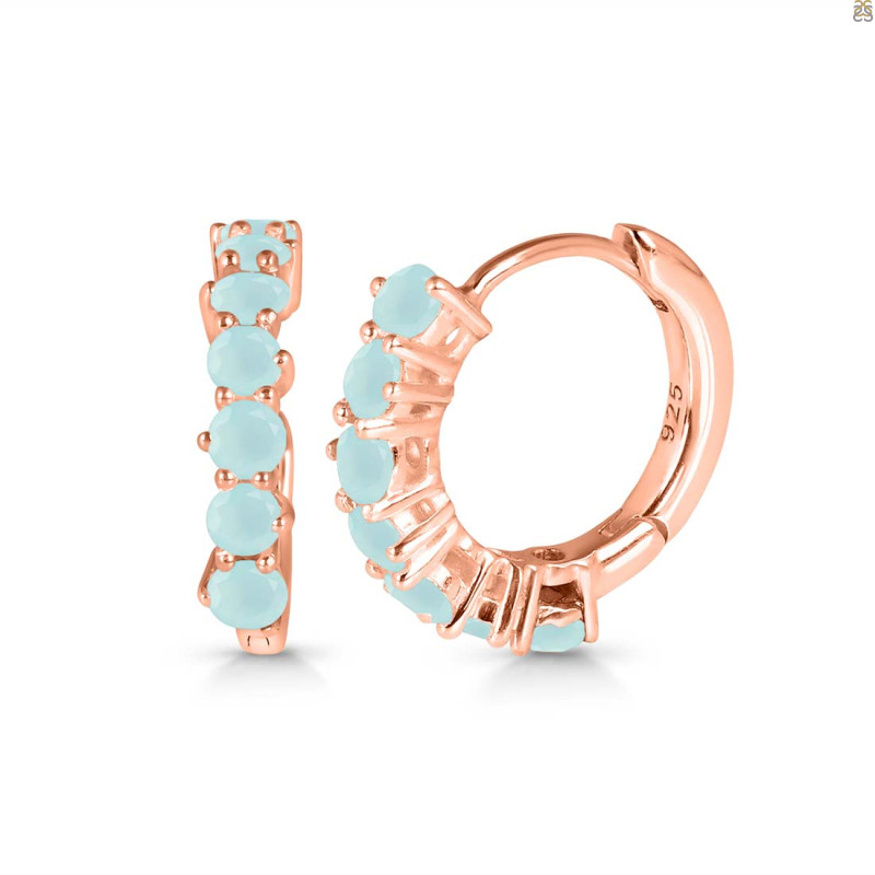 Blue Chalcedony Hoop Hoop Earring BLX-RDE-1473.