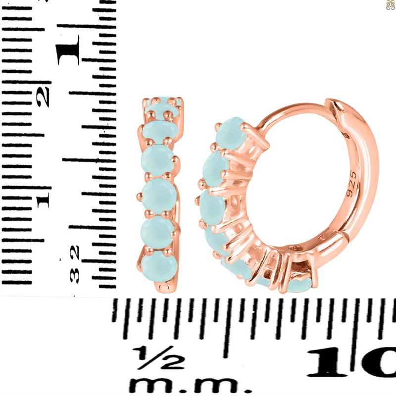 Blue Chalcedony Hoop Hoop Earring BLX-RDE-1473.