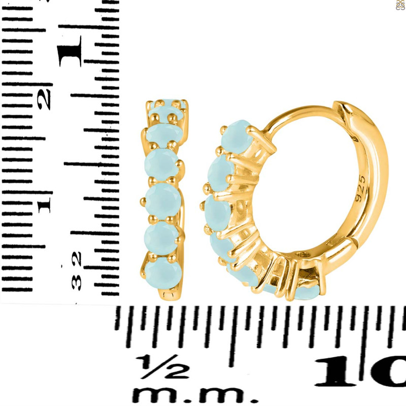 Blue Chalcedony Hoop Hoop Earring BLX-RDE-1473.