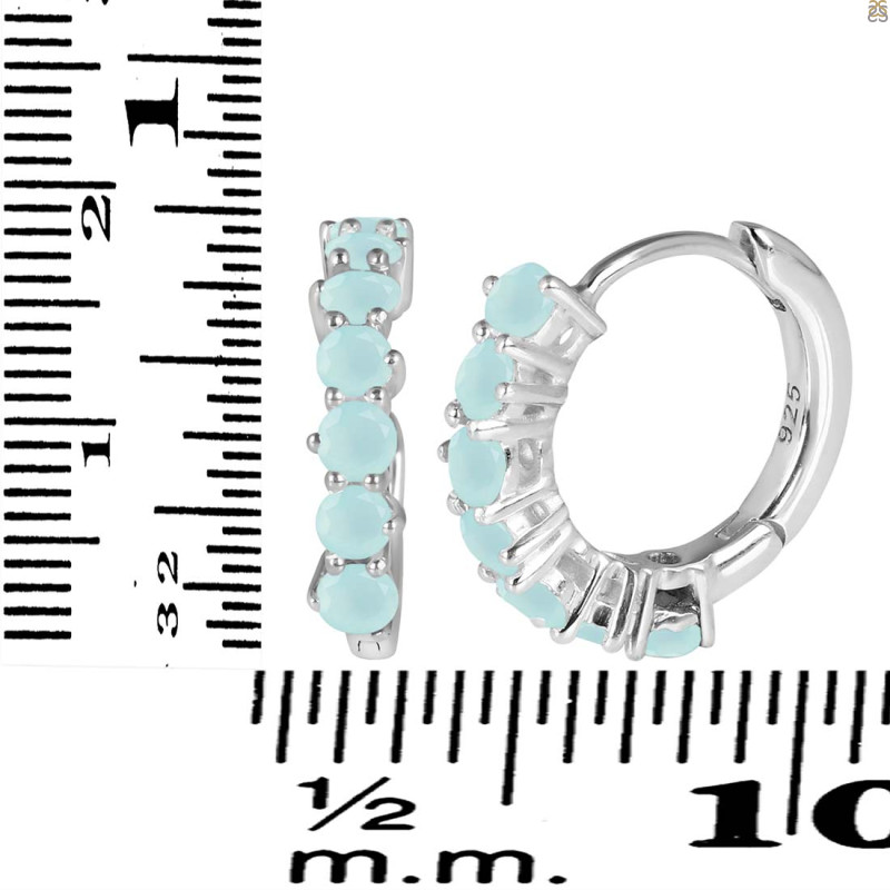 Blue Chalcedony Hoop Hoop Earring BLX-RDE-1473.