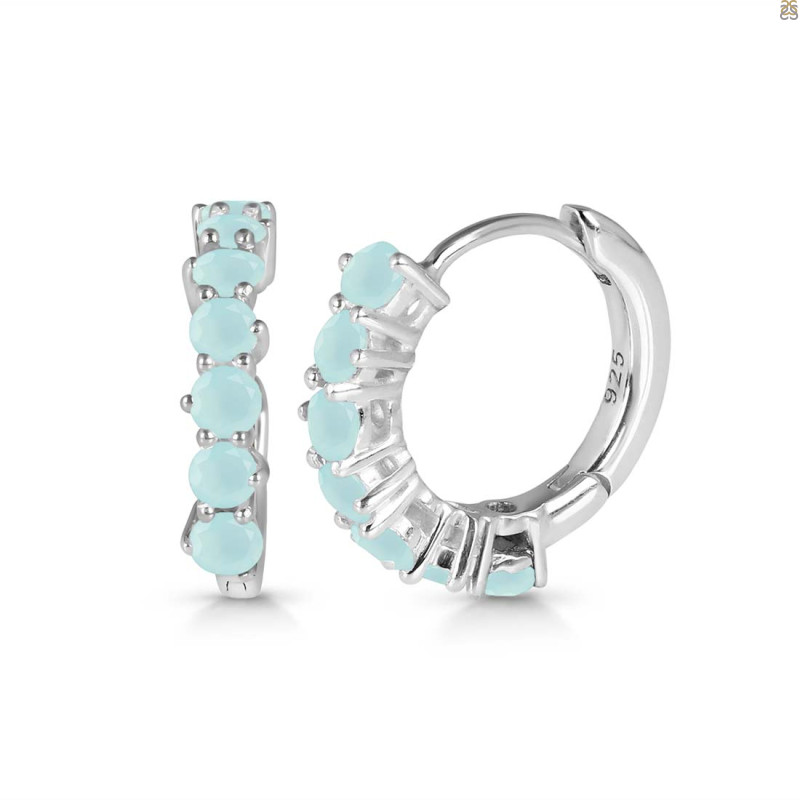 Blue Chalcedony Hoop Hoop Earring