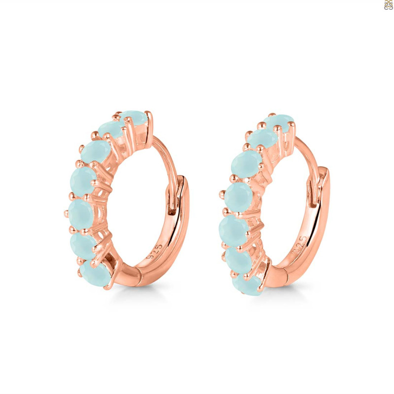 Blue Chalcedony Hoop Hoop Earring BLX-RDE-1473.