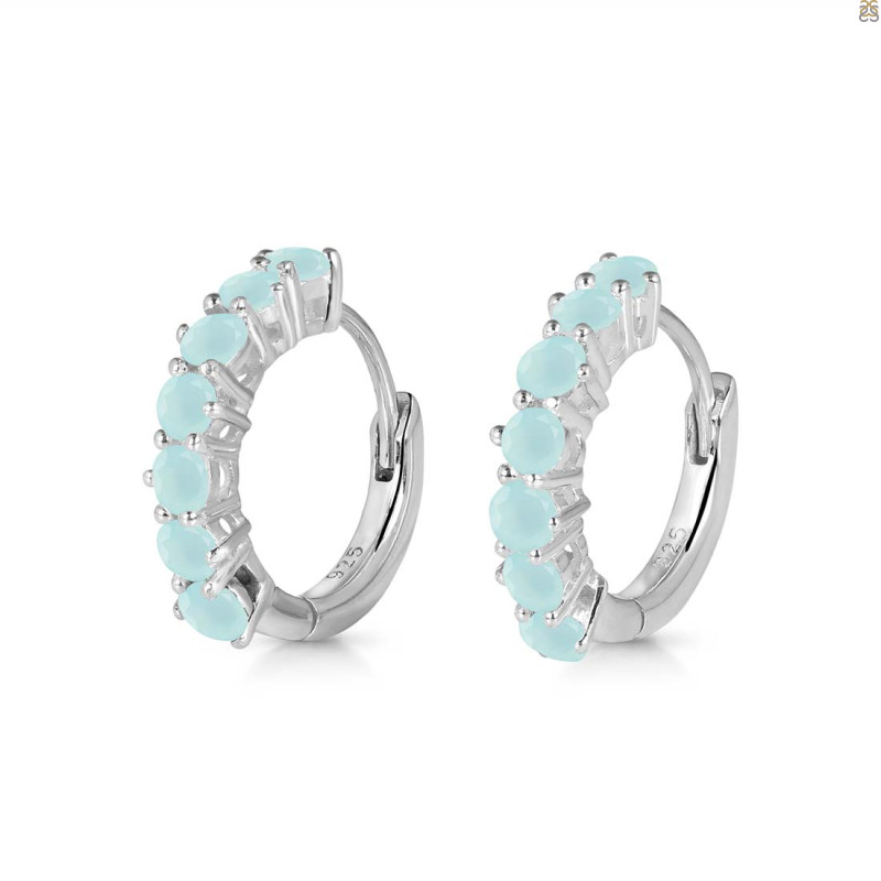 Blue Chalcedony Hoop Hoop Earring BLX-RDE-1473.