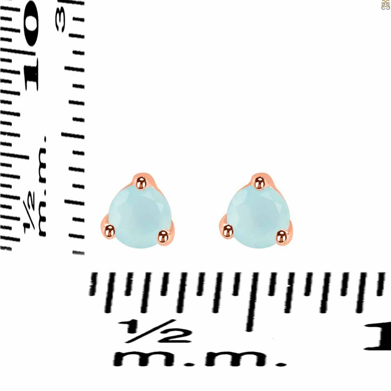 Blue Chalcedony Stud Earring BLX-RDE-1517.