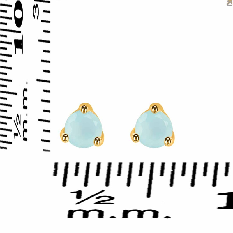 Blue Chalcedony Stud Earring BLX-RDE-1517.