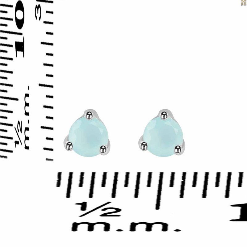 Blue Chalcedony Stud Earring BLX-RDE-1517.