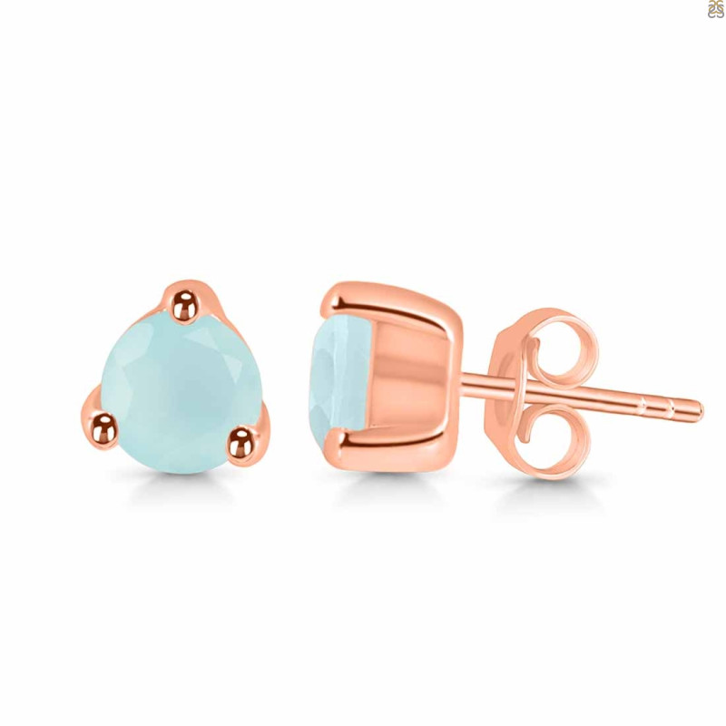 Blue Chalcedony Stud Earring BLX-RDE-1517.