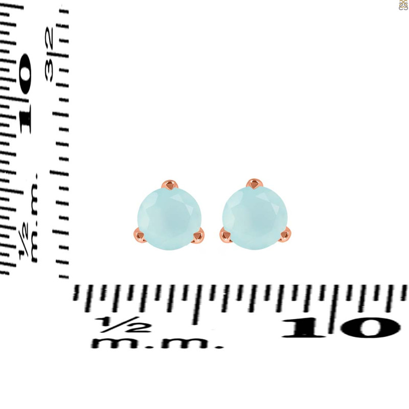 Blue Chalcedony Stud Earring BLX-RDE-1564.