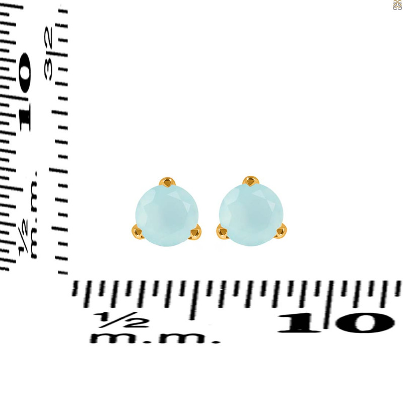 Blue Chalcedony Stud Earring BLX-RDE-1564.
