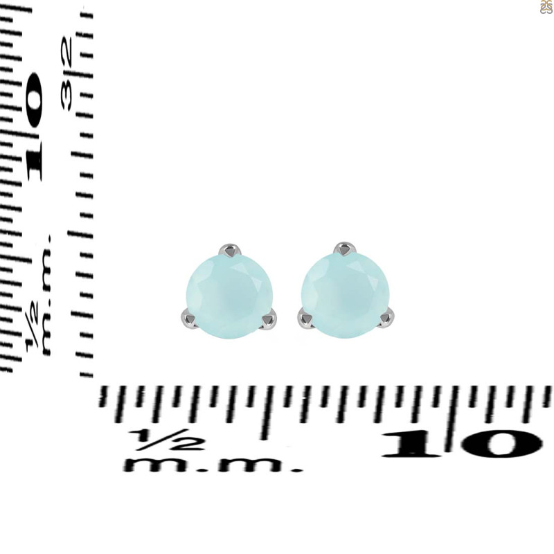 Blue Chalcedony Stud Earring BLX-RDE-1564.
