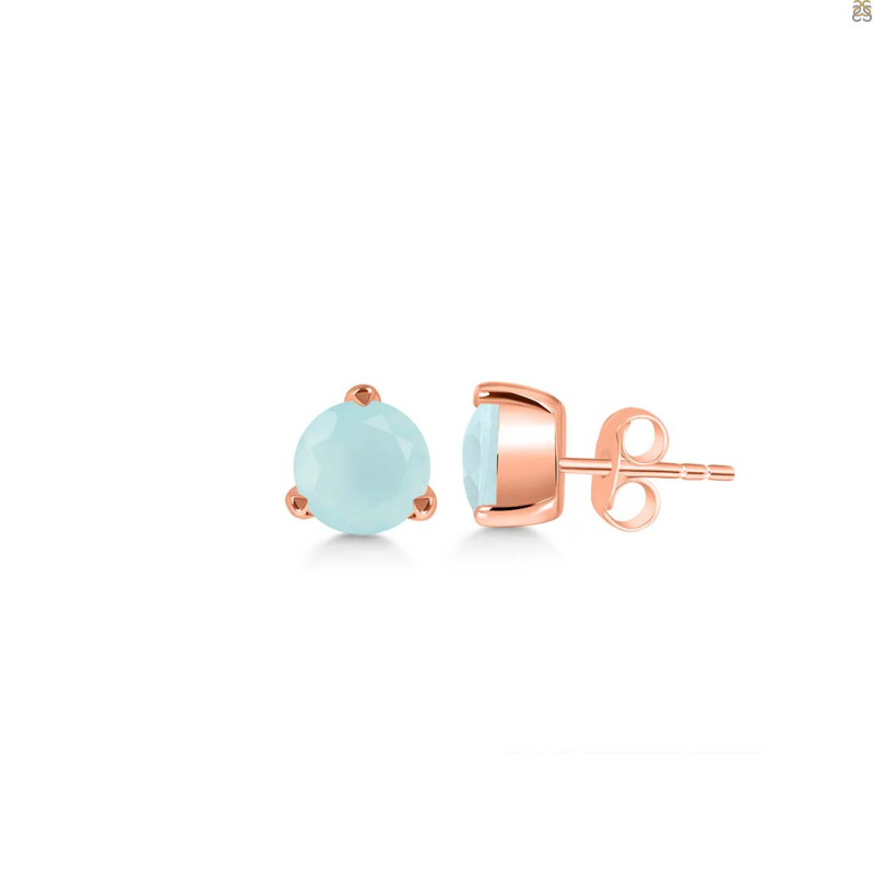 Blue Chalcedony Stud Earring BLX-RDE-1564.