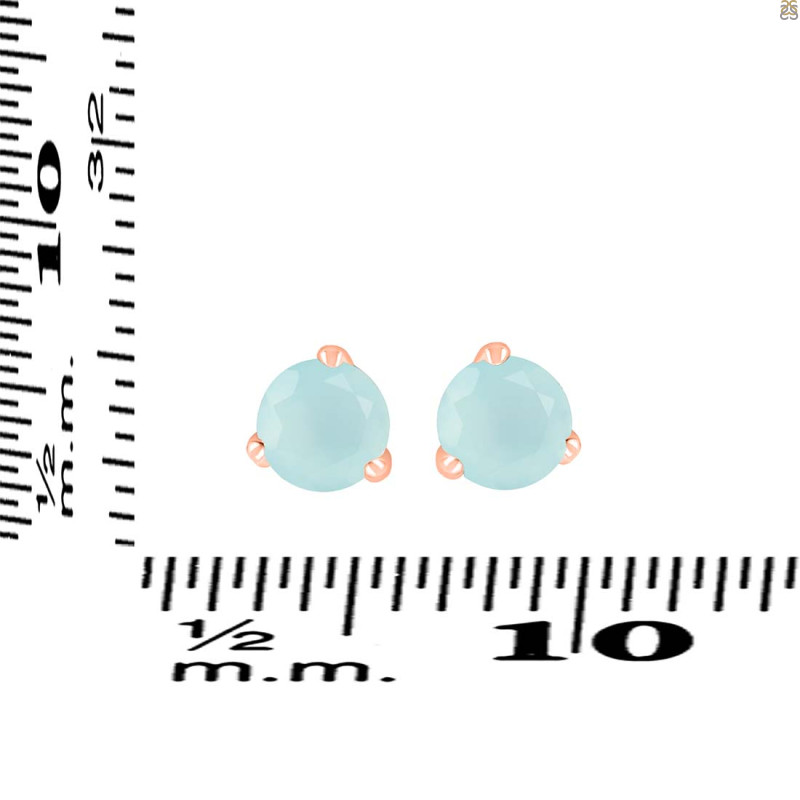 Blue Chalcedony Stud Earring BLX-RDE-1565.
