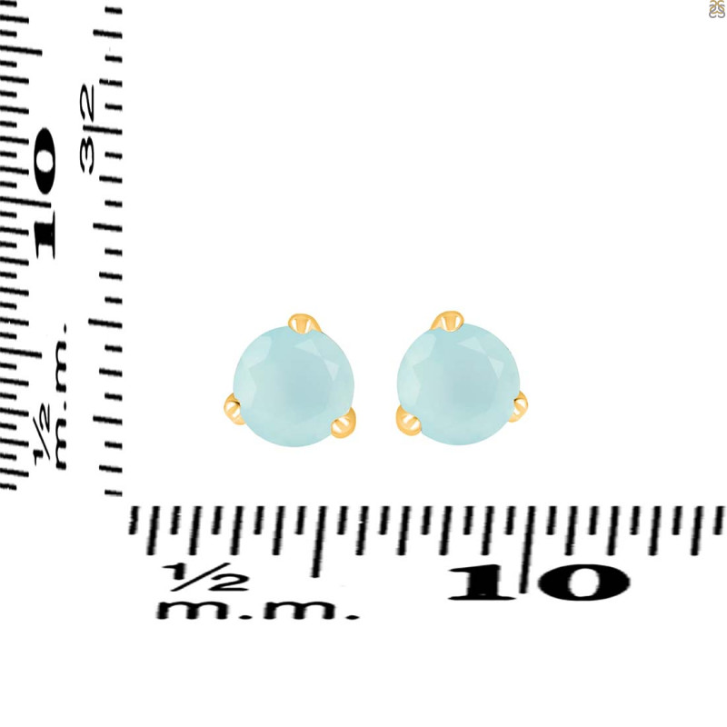 Blue Chalcedony Stud Earring BLX-RDE-1565.