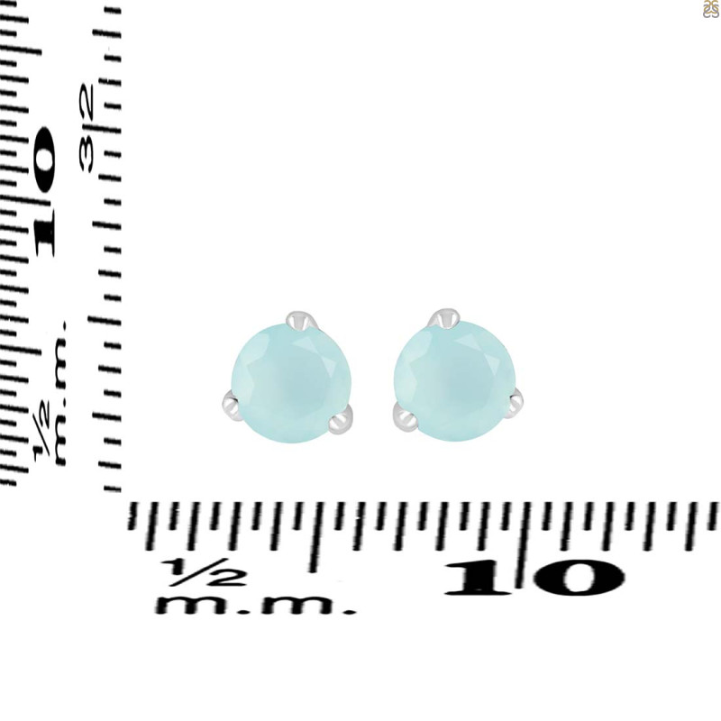 Blue Chalcedony Stud Earring BLX-RDE-1565.