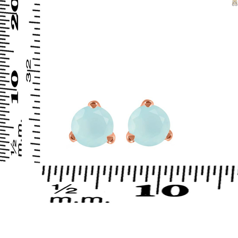 Blue Chalcedony Stud Earring BLX-RDE-1566.