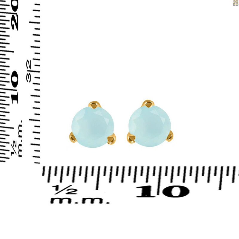 Blue Chalcedony Stud Earring BLX-RDE-1566.