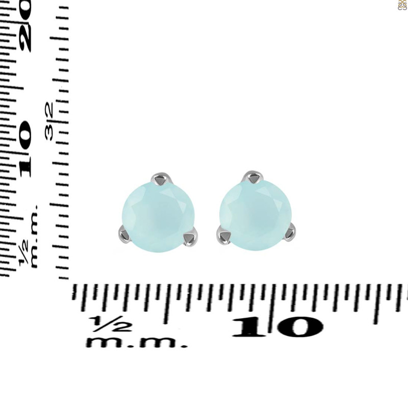 Blue Chalcedony Stud Earring BLX-RDE-1566.