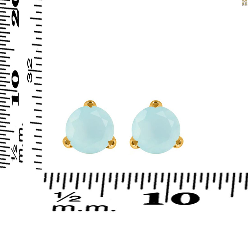 Blue Chalcedony Stud Earring BLX-RDE-1567.