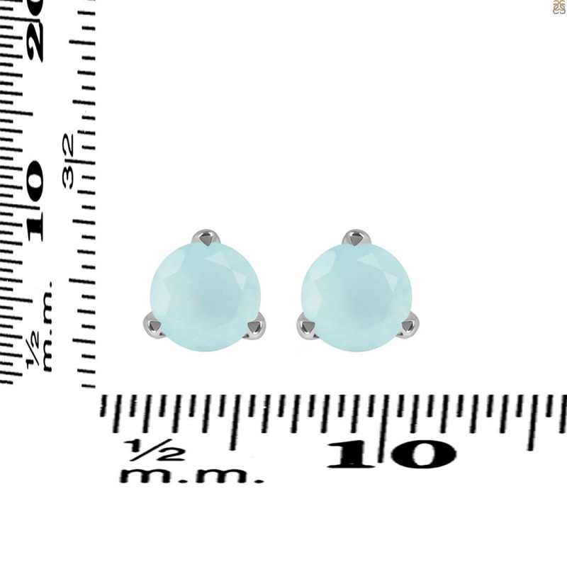 Blue Chalcedony Stud Earring BLX-RDE-1567.