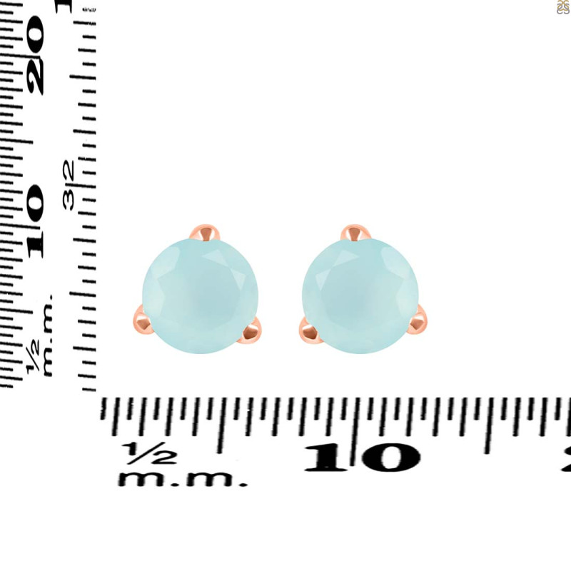 Blue Chalcedony Stud Earring BLX-RDE-1568.