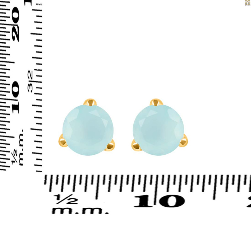 Blue Chalcedony Stud Earring BLX-RDE-1568.