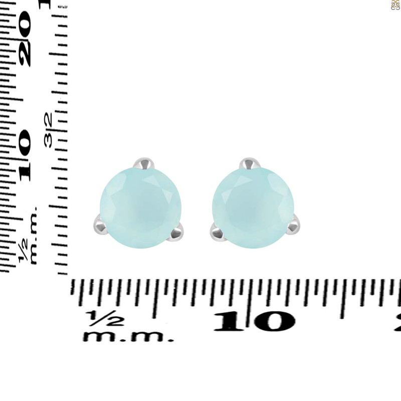 Blue Chalcedony Stud Earring BLX-RDE-1568.