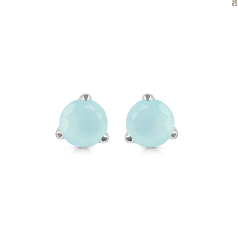 Blue Chalcedony Stud Earring BLX-RDE-1568.