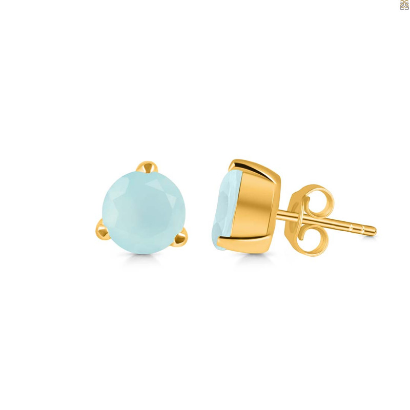 Blue Chalcedony Stud Earring BLX-RDE-1568.
