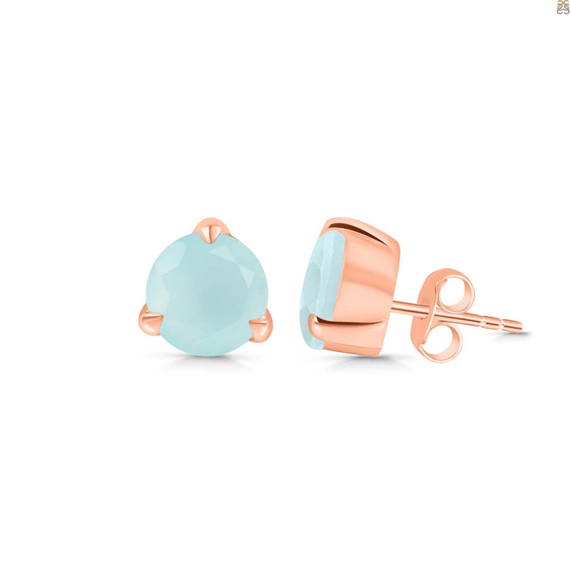 Blue Chalcedony Stud Earring BLX-RDE-1569.