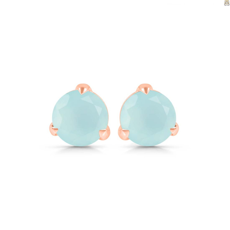 Blue Chalcedony Stud Earring BLX-RDE-1570.