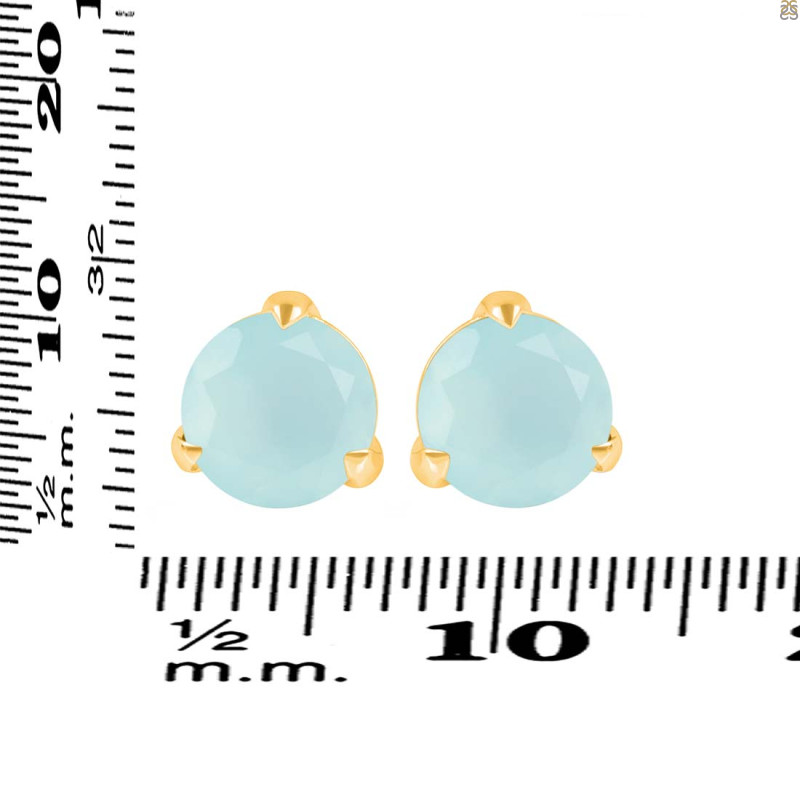 Blue Chalcedony Stud Earring BLX-RDE-1570.