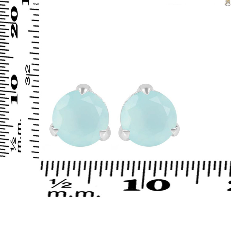 Blue Chalcedony Stud Earring BLX-RDE-1570.