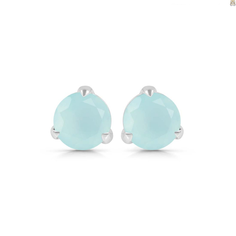 Blue Chalcedony Stud Earring BLX-RDE-1570.